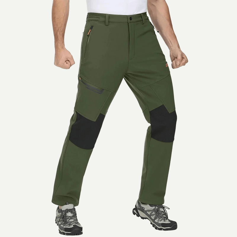 Men's Fleece Lined Winter Snow Pants – Water Resistant, 4 Zip Pockets