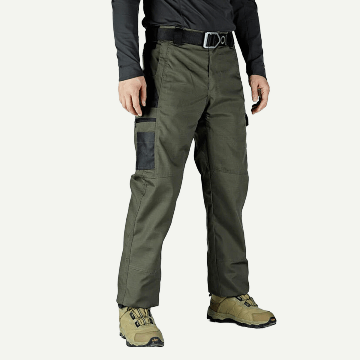 Men's solid color printed pocket zipper waterproof EDC work pants