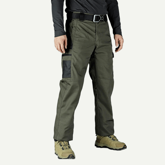 Men's solid color printed pocket zipper waterproof EDC work pants