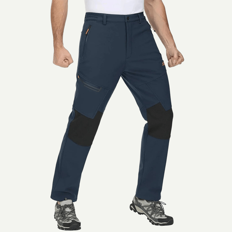 Men's Fleece Lined Winter Snow Pants – Water Resistant, 4 Zip Pockets